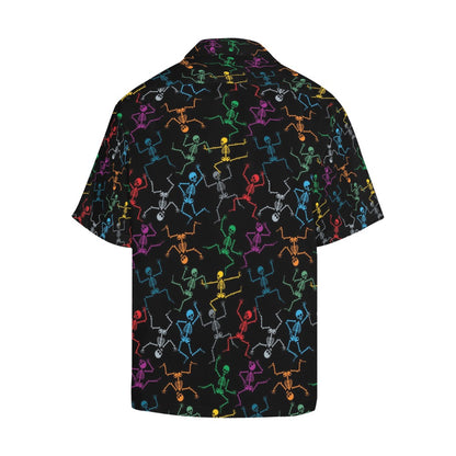 Skeleton Colorful Print Design LKS302 Men's Hawaiian Shirt