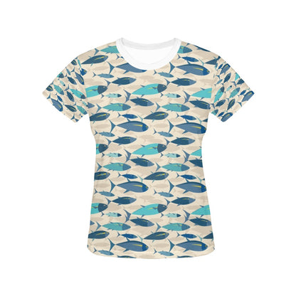 Tuna Fish Print Design LKS302 Women's  T-shirt