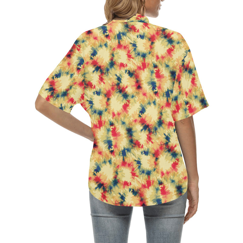 Tie Dye Print Design LKS302 Women's Hawaiian Shirt