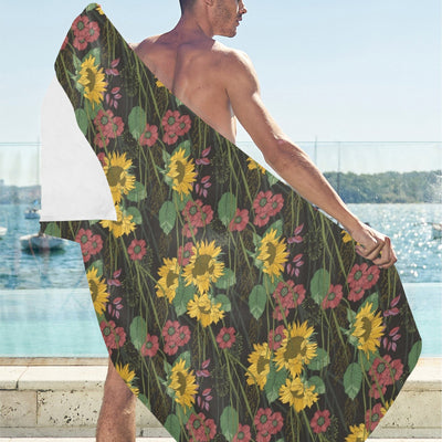 Sunflower Print Design LKS303 Beach Towel 32" x 71"