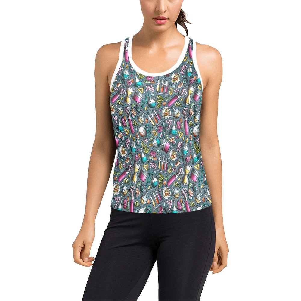 Science Print Design LKS304 Women's Racerback Tank Top