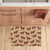 Brown Horse Print Pattern Kitchen Mat