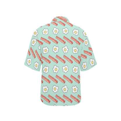 Bacon Sausage Pattern Print Design 01 Women's Hawaiian Shirt