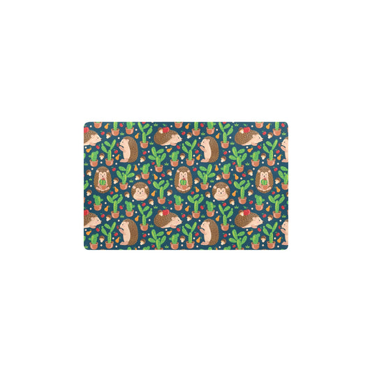 Hedgehog Cactus Pattern Print Design 04 Kitchen Mat