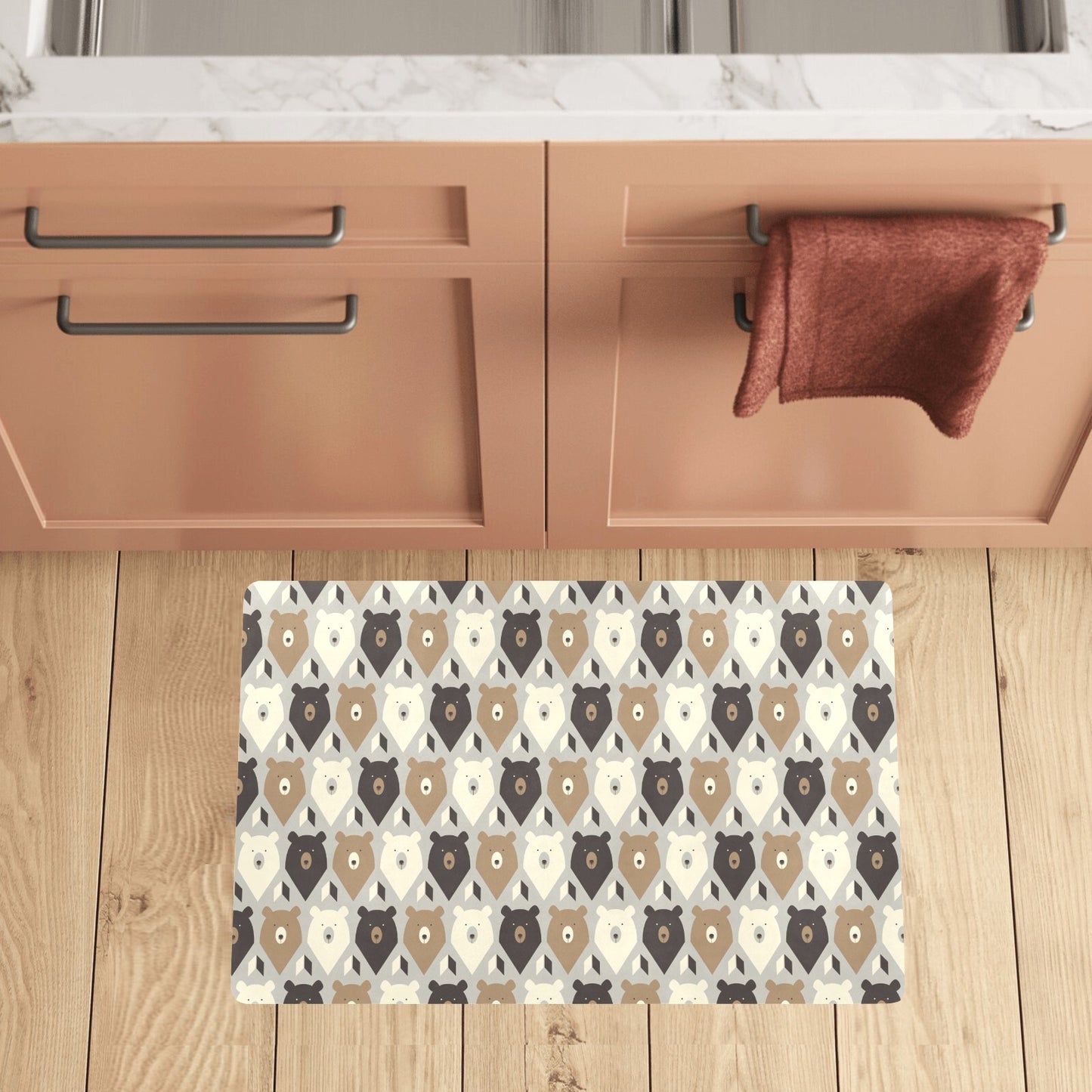 Bear Pattern Print Design 04 Kitchen Mat