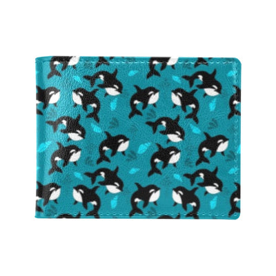 Whale Sea Design Themed Print Men's ID Card Wallet