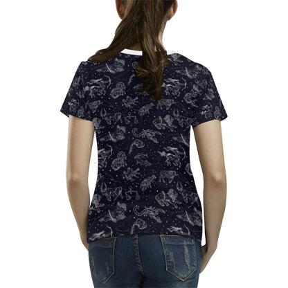 Zodiac Print Design LKS304 Women's  T-shirt