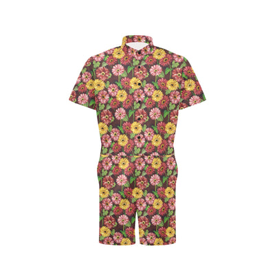 Daisy Gerbera Print Pattern Men's Romper