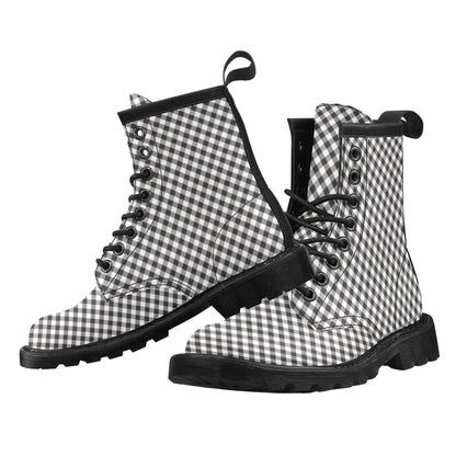 Gingham Print Design LKS402 Women's Boots