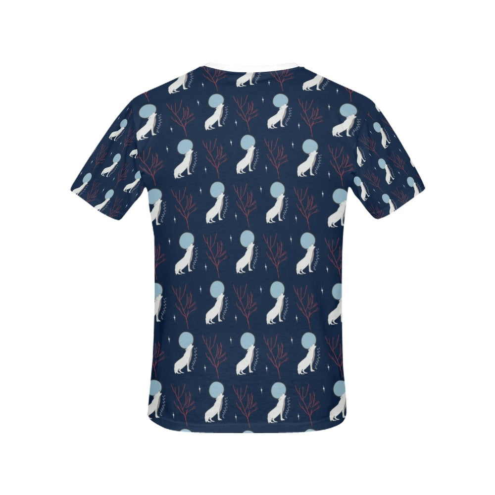 Wolf Moon Print Design LKS304 Women's  T-shirt