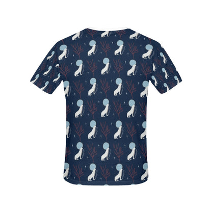 Wolf Moon Print Design LKS304 Women's  T-shirt