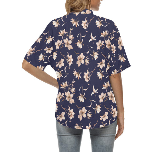 Beautiful Floral Pattern Women's Hawaiian Shirt