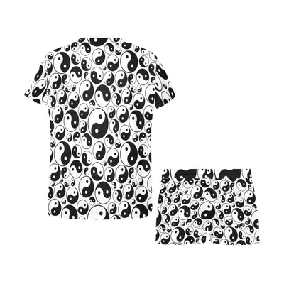 Yin Yang Print Design LKS302 Women's Short Pajama Set