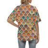 Mandala Mosaic Themed Design Print Women's Hawaiian Shirt