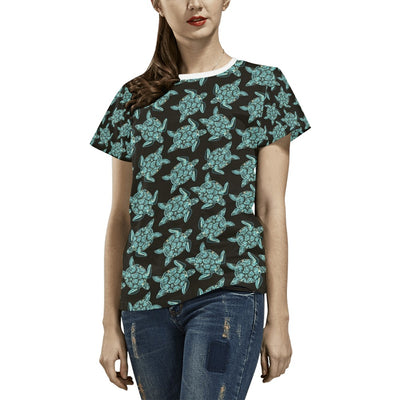 Sea Turtle Print Design LKS302 Women's  T-shirt