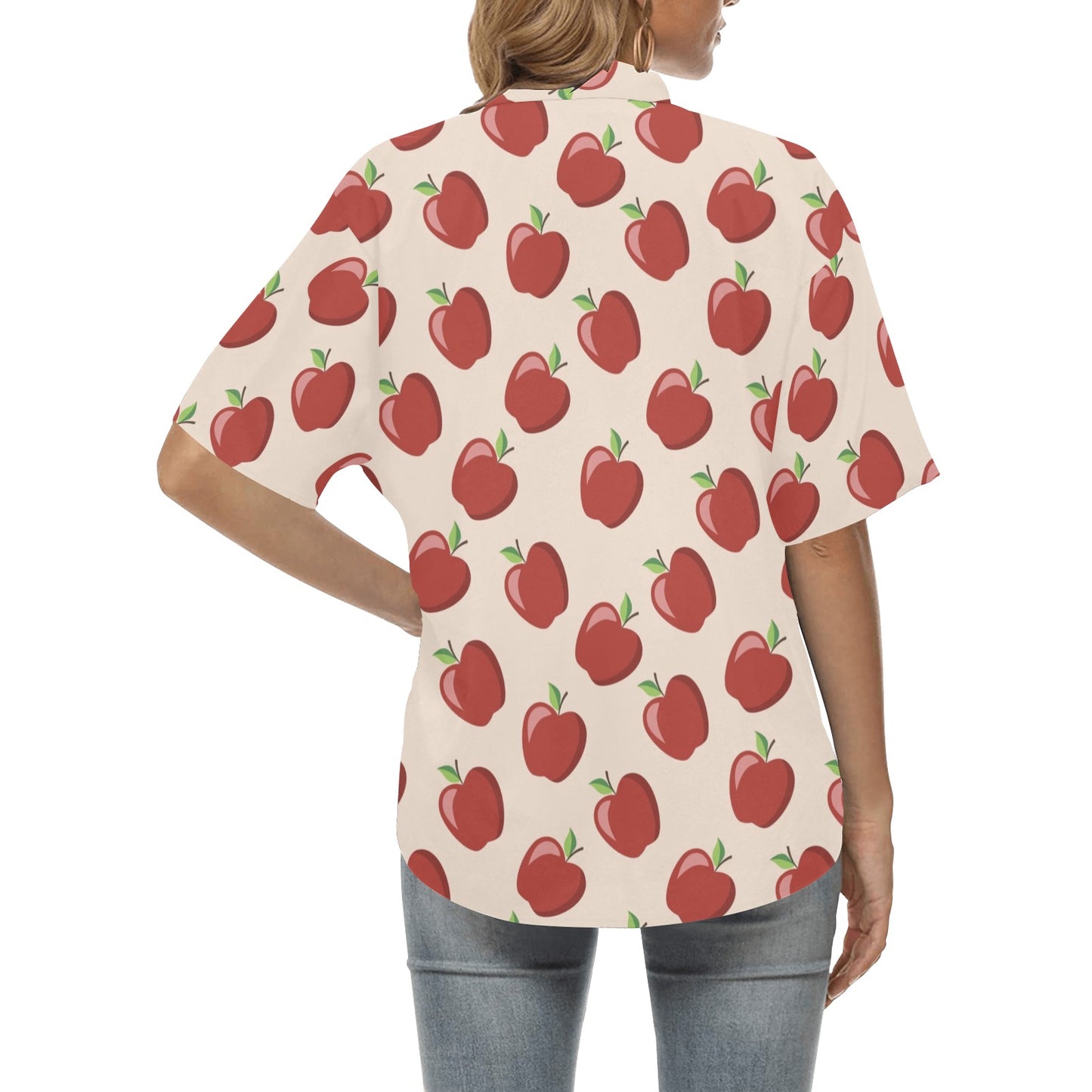 Apple Pattern Print Design AP01 Women's Hawaiian Shirt