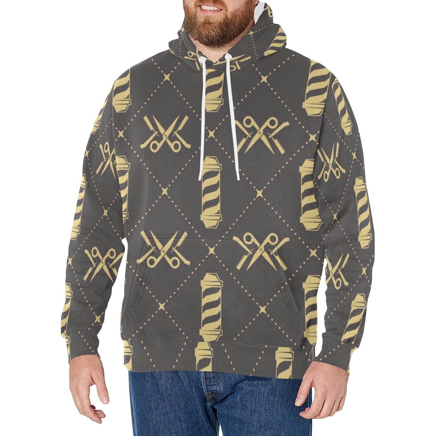 Barber Design Print Pattern JJ008 Men's Pullover Hoodie