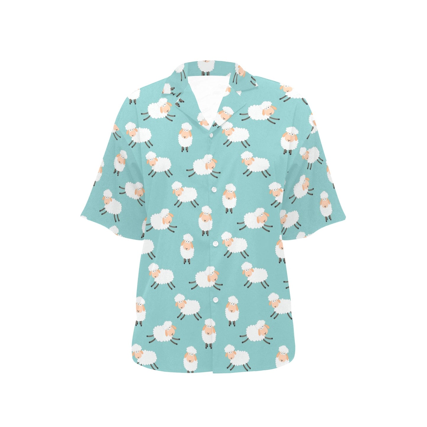 Sheep Print Design LKS406 Women's Hawaiian Shirt