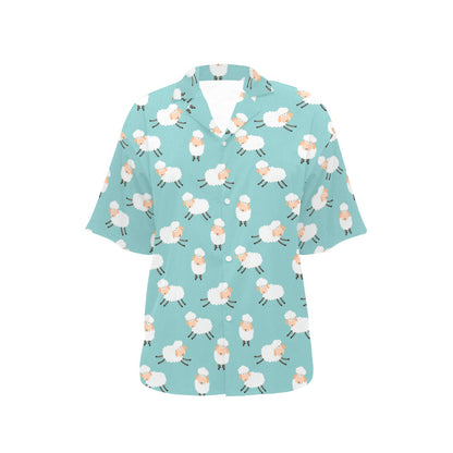 Sheep Print Design LKS406 Women's Hawaiian Shirt