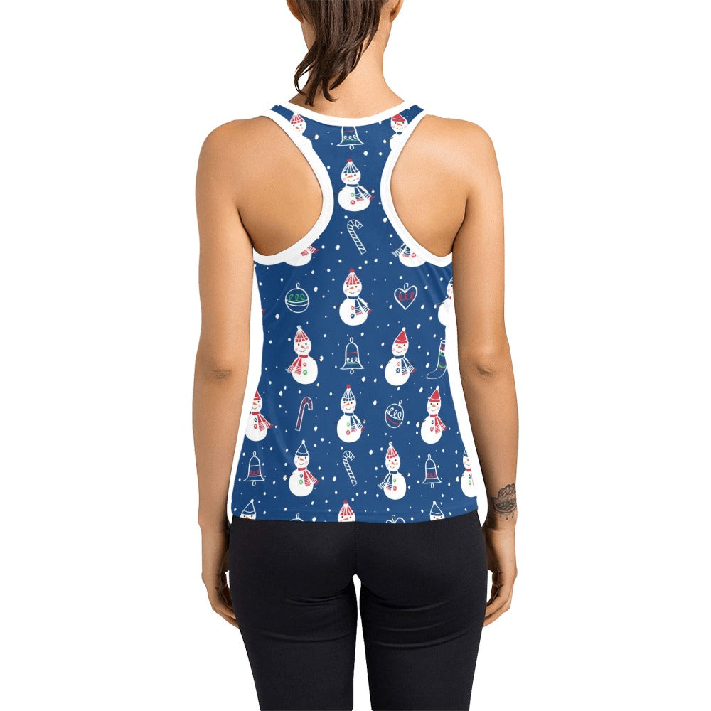 Snowman Print Design LKS306 Women's Racerback Tank Top