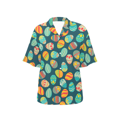 Easter Eggs Pattern Print Design RB09 Women's Hawaiian Shirt