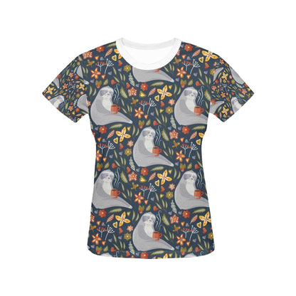 Sloth Print Design LKS303 Women's  T-shirt