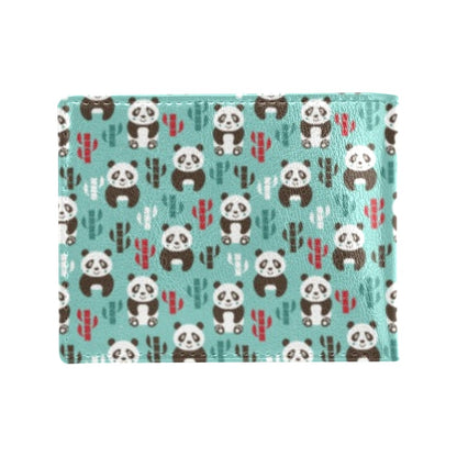 Panda Bear Cute Themed Print Men's ID Card Wallet