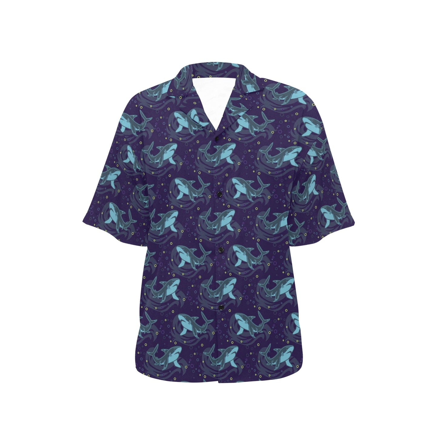 Shark Themed Print Women's Hawaiian Shirt