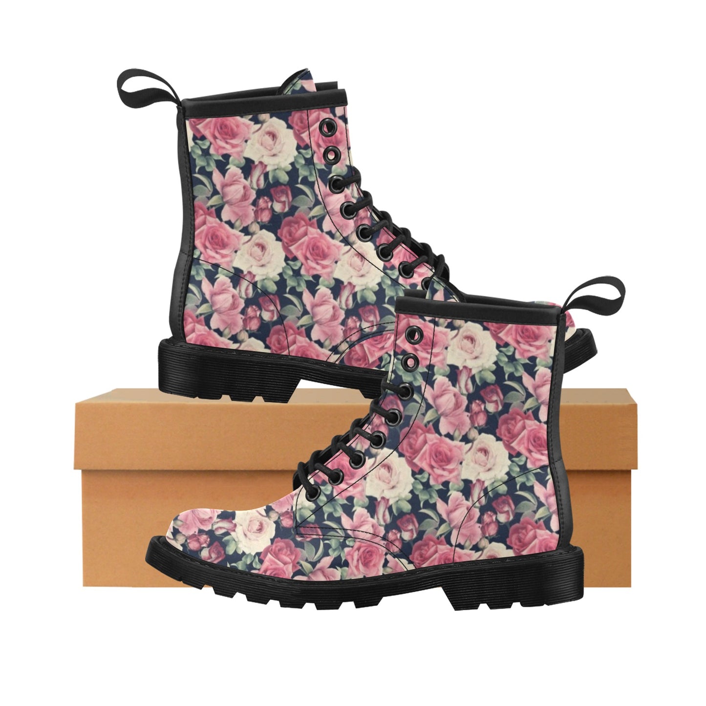 Rose Pattern Print Design RO05 Women's Boots