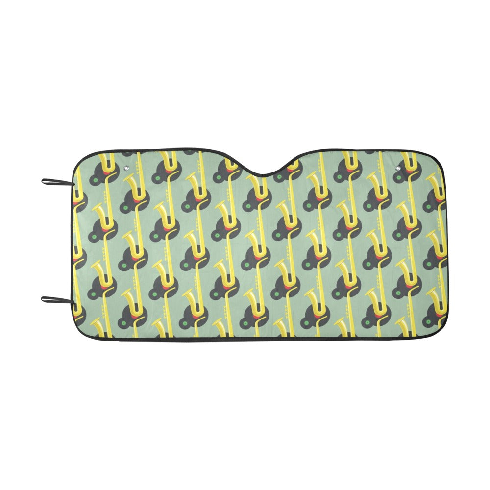 Saxophone Print Design LKS405 Car front Windshield Sun Shade