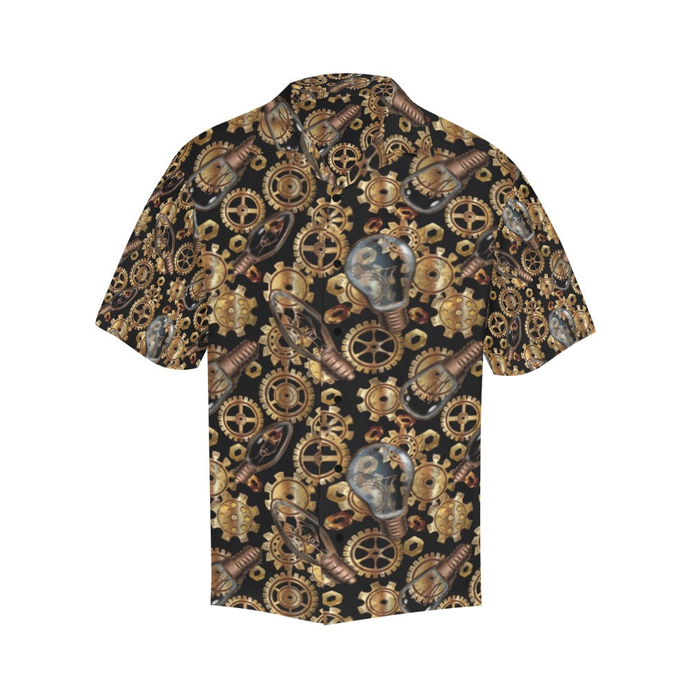 Steampunk Lightbulb Print Design LKS304 Men's Hawaiian Shirt
