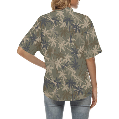 Palm Tree camouflage Women's Hawaiian Shirt