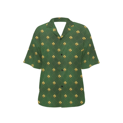 Clover Pattern Print Design 01 Women's Hawaiian Shirt