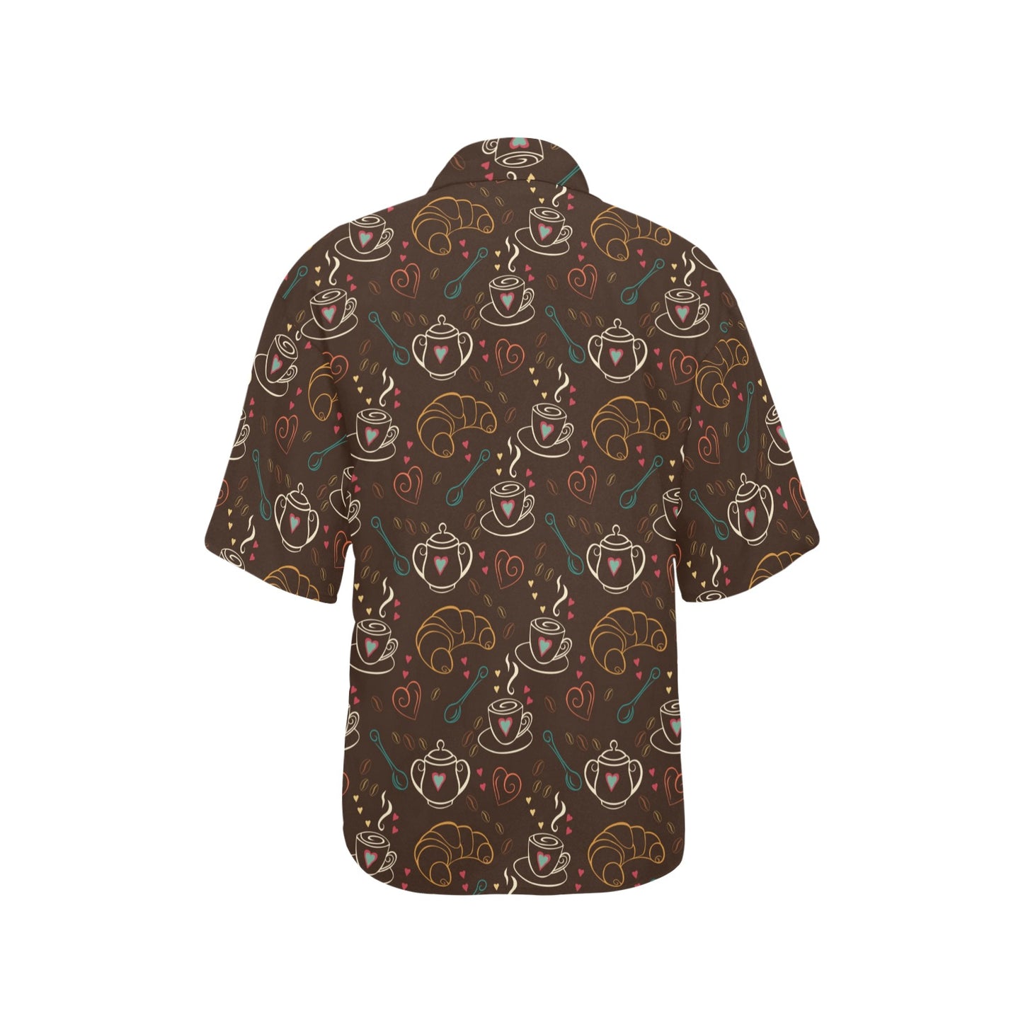 Coffee Pattern Print Design 06 Women's Hawaiian Shirt