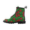 Red Hibiscus Embroidered Pattern Print Design HB032 Women's Boots