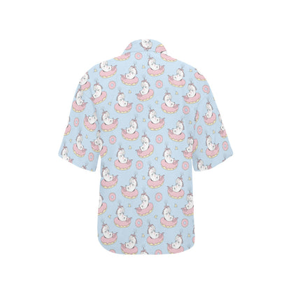 Unicorn Print Design LKS303 Women's Hawaiian Shirt