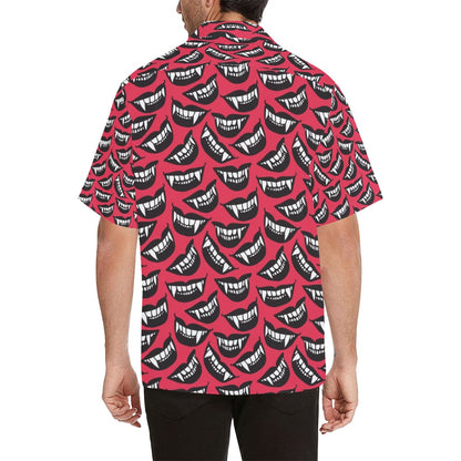 Vampire Lips Print Design LKS305 Men's Hawaiian Shirt