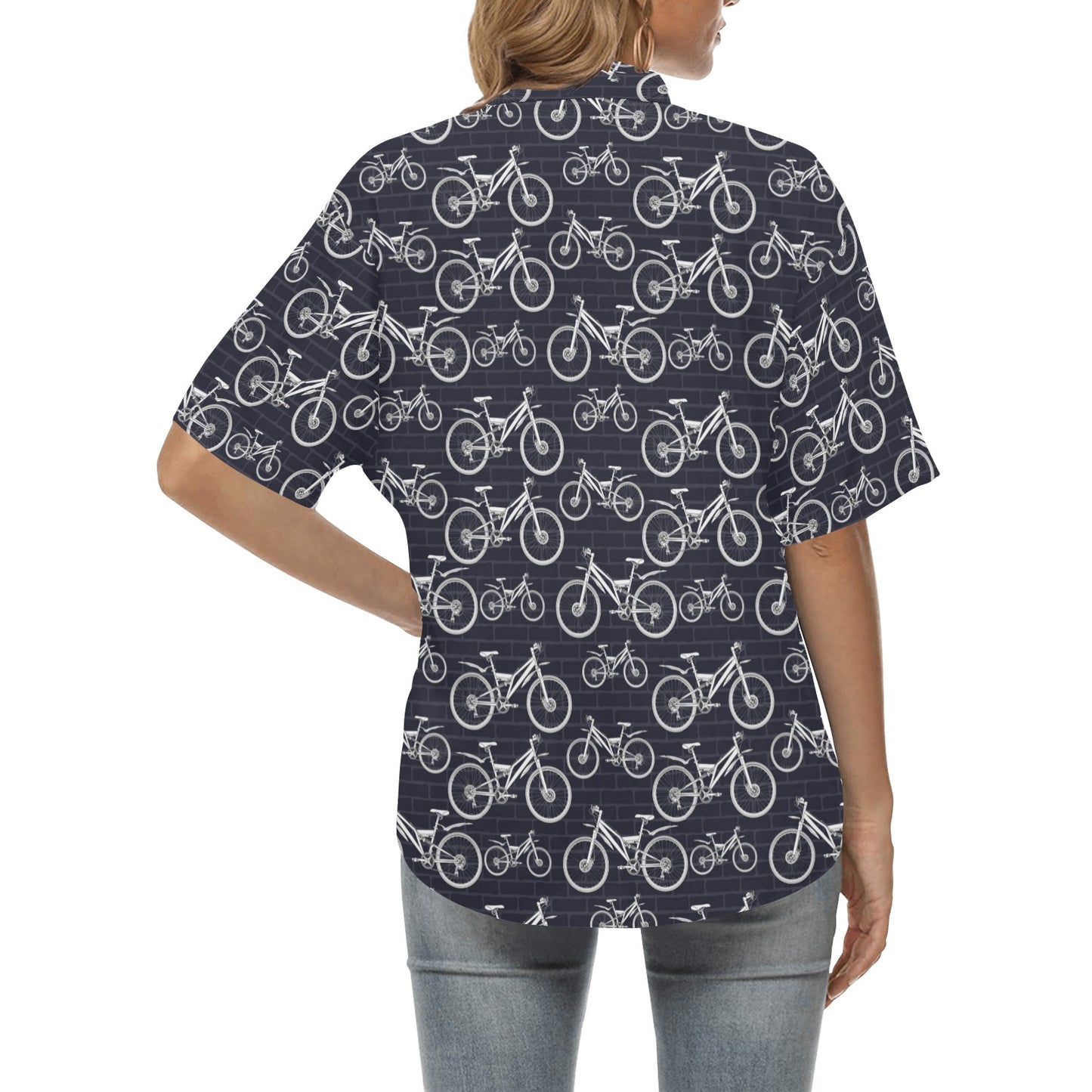 Mountain bike Pattern Print Design 02 Women's Hawaiian Shirt