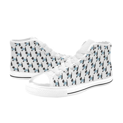 Scottish Terriers Print Design LKS3012 High Top Women's White Shoes