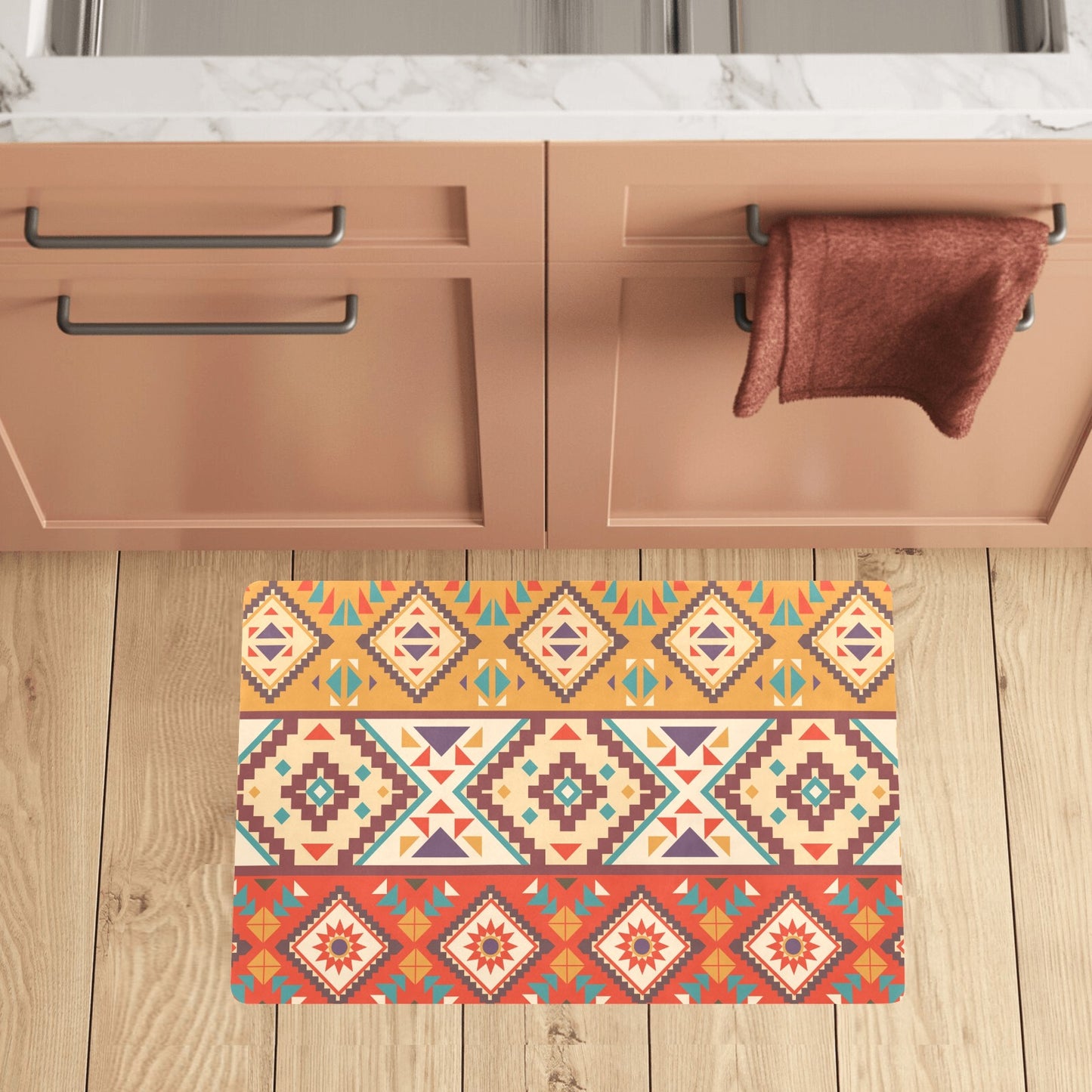 Navajo Pattern Print Design A01 Kitchen Mat