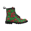 Red Hibiscus Embroidered Pattern Print Design HB032 Women's Boots