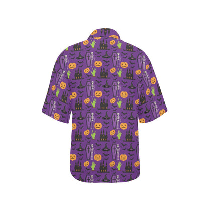 Halloween Print Design LKS403 Women's Hawaiian Shirt