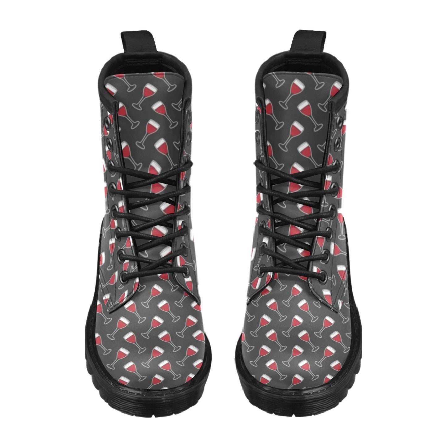 Wine Print Design LKS308 Women's Boots