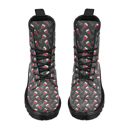 Wine Print Design LKS308 Women's Boots
