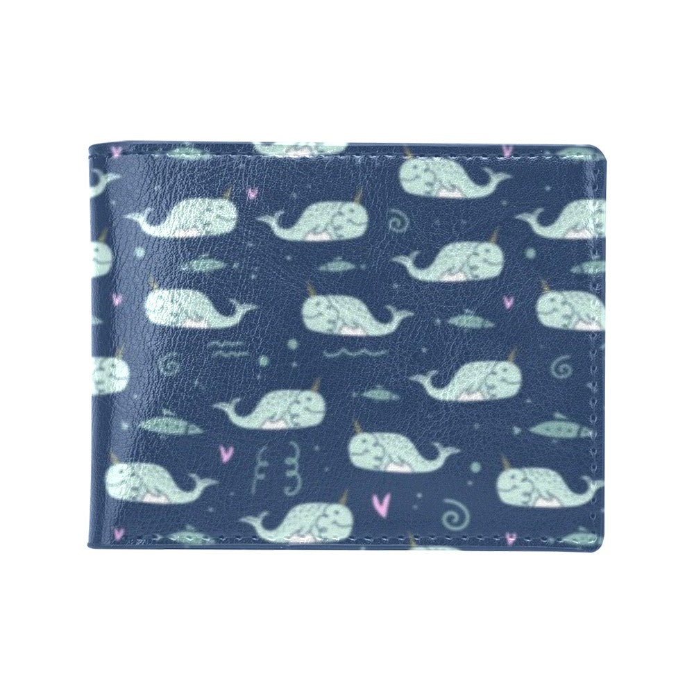 Narwhal Design Print Men's ID Card Wallet