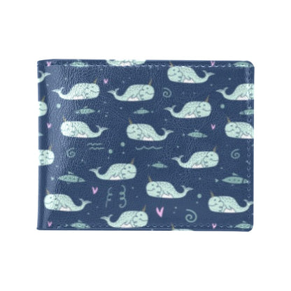 Narwhal Design Print Men's ID Card Wallet