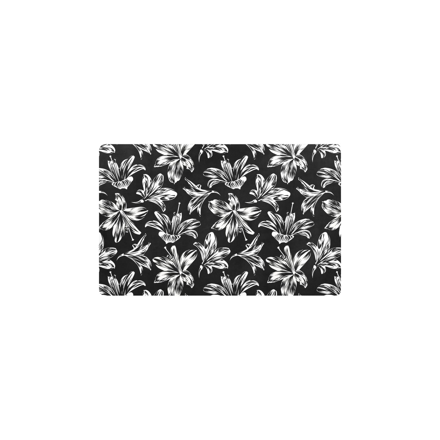 Amaryllis Pattern Print Design AL04 Kitchen Mat