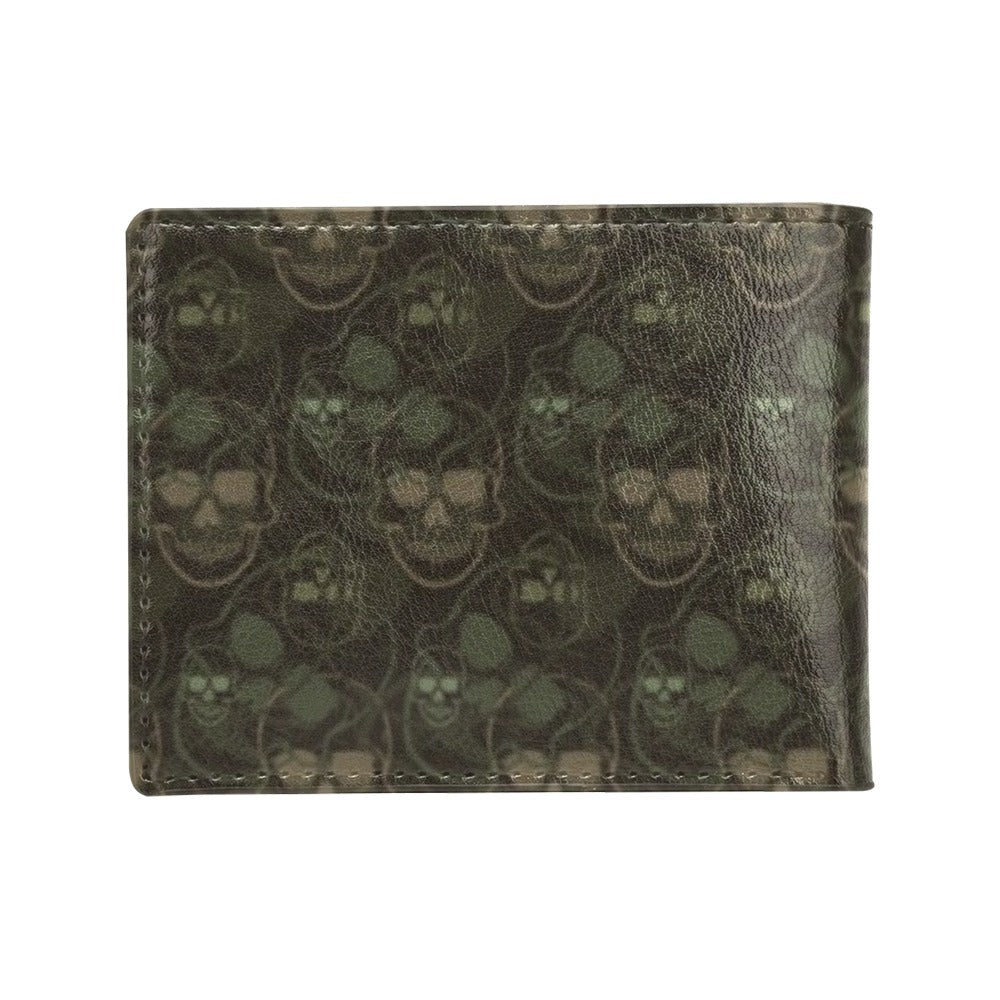 Skull Camo Style Print Design LKS308 Men's ID Card Wallet