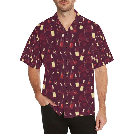 Wine Themed Print Design LKS302 Men's Hawaiian Shirt