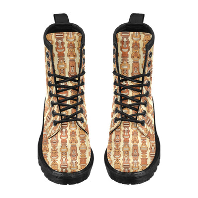 Tiki Orange Vertical Pattern Women's Boots